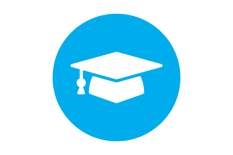 Icon of graduation cap representing student success